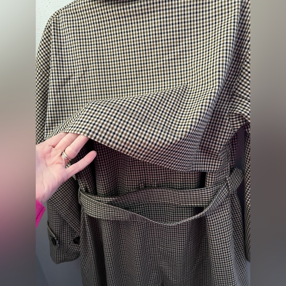 BARBOUR Somerland Belted Checked Cotton-blend Trench Coat Size 10 New - Picture 9 of 16
